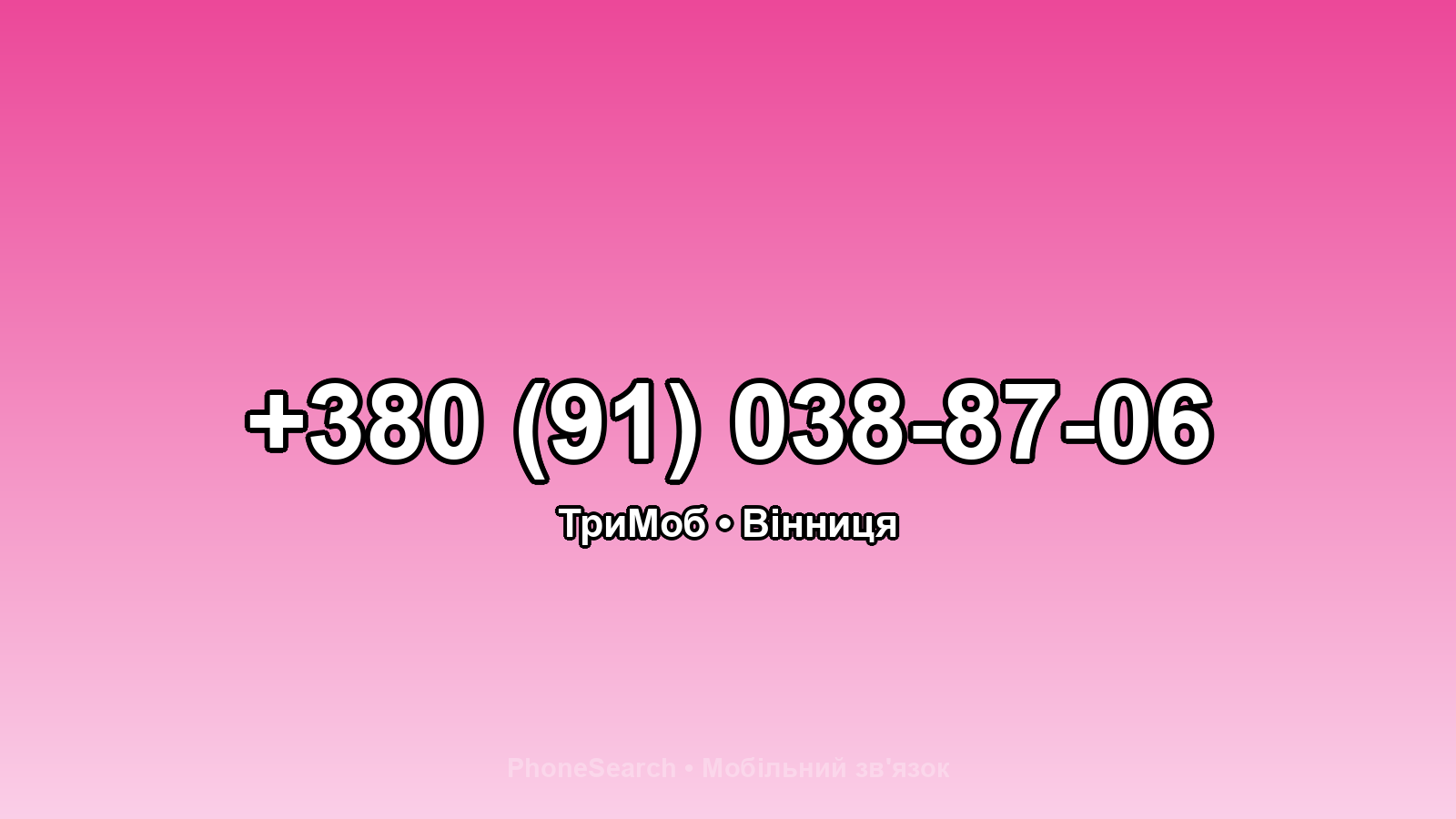 Номер +380 (91) 038-87-06 - вариант 1