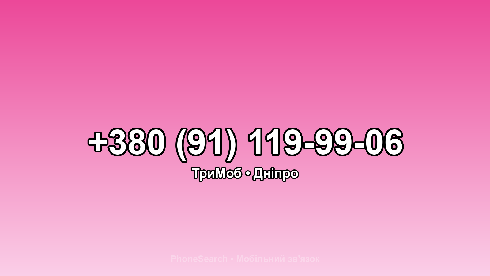 Номер +380 (91) 119-99-06 - вариант 1