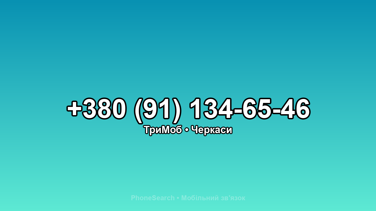 Номер +380 (91) 134-65-46 - вариант 1