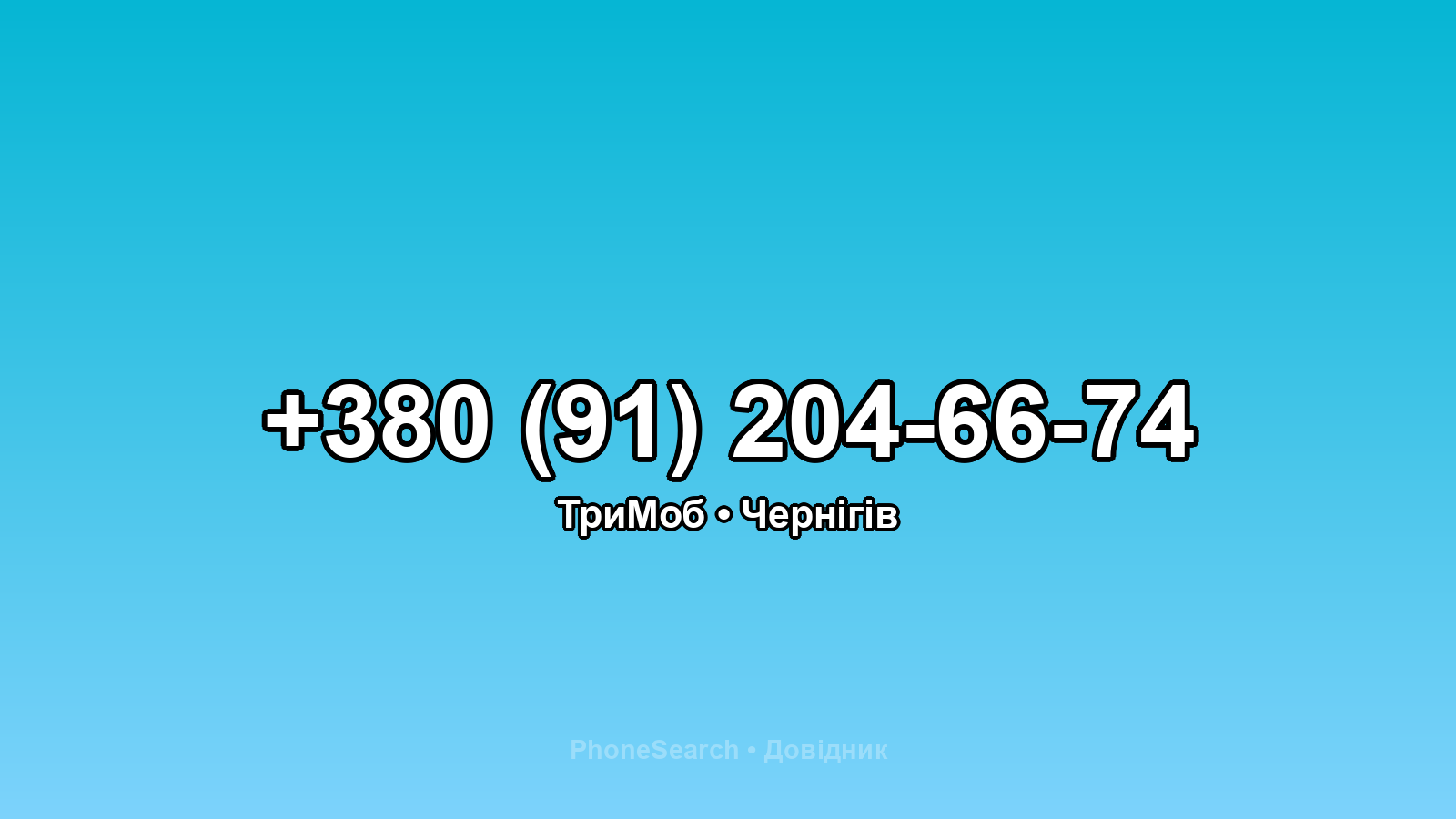 Номер +380 (91) 204-66-74 - вариант 2