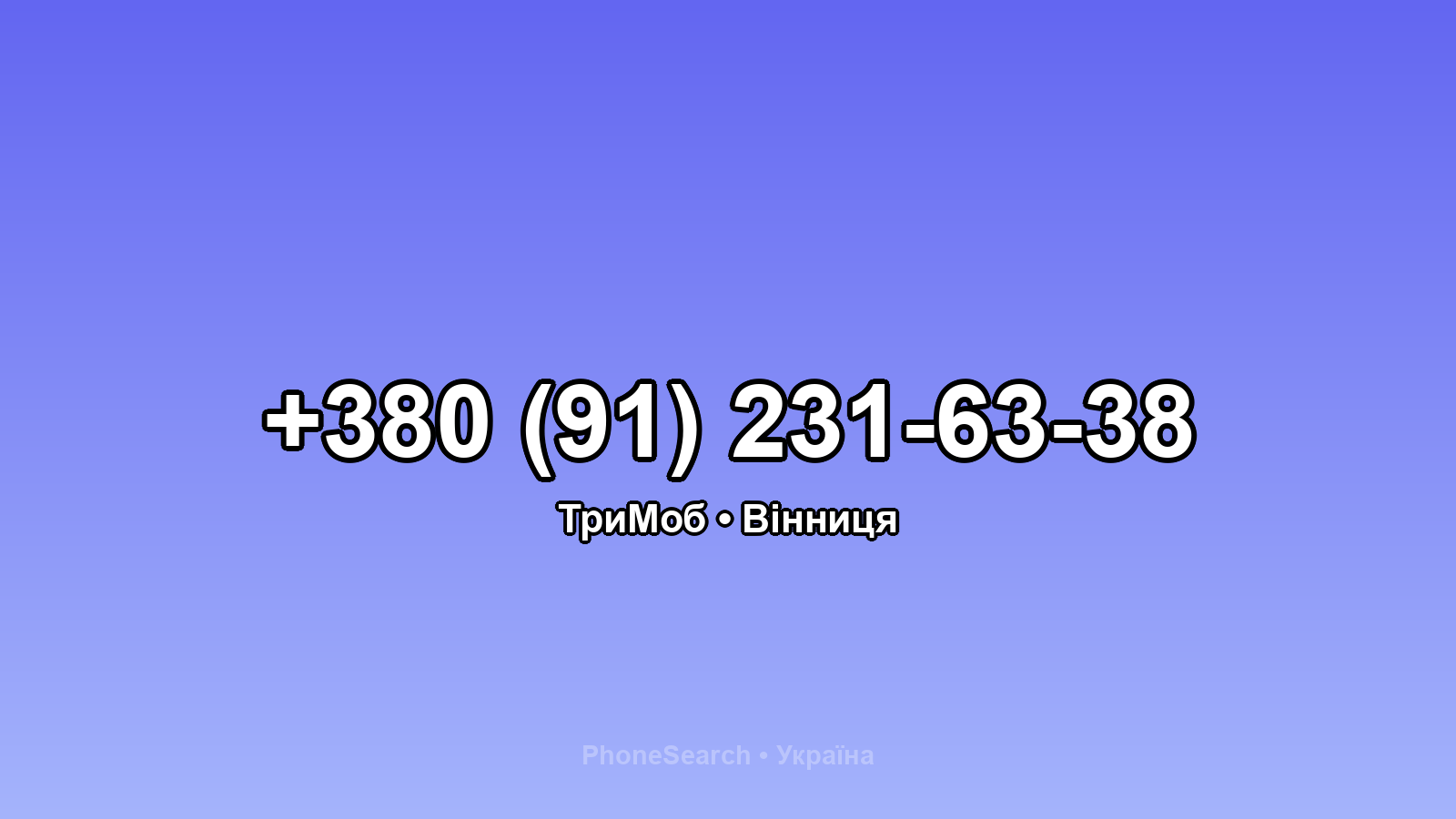 Номер +380 (91) 231-63-38 - вариант 2