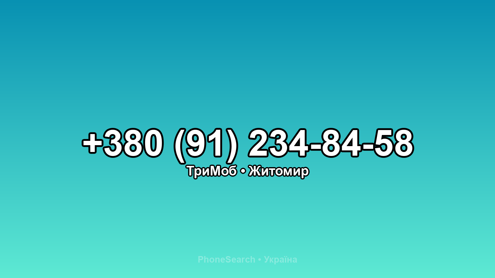 Номер +380 (91) 234-84-58 - вариант 2