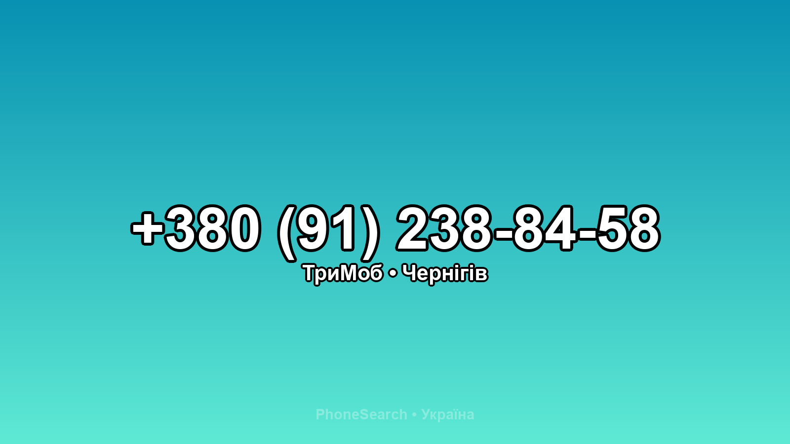 Номер +380 (91) 238-84-58 - вариант 2