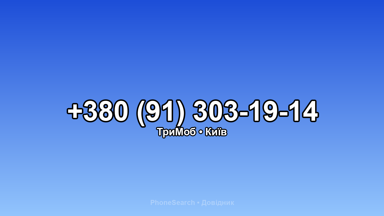 Номер +380 (91) 303-19-14 - вариант 2