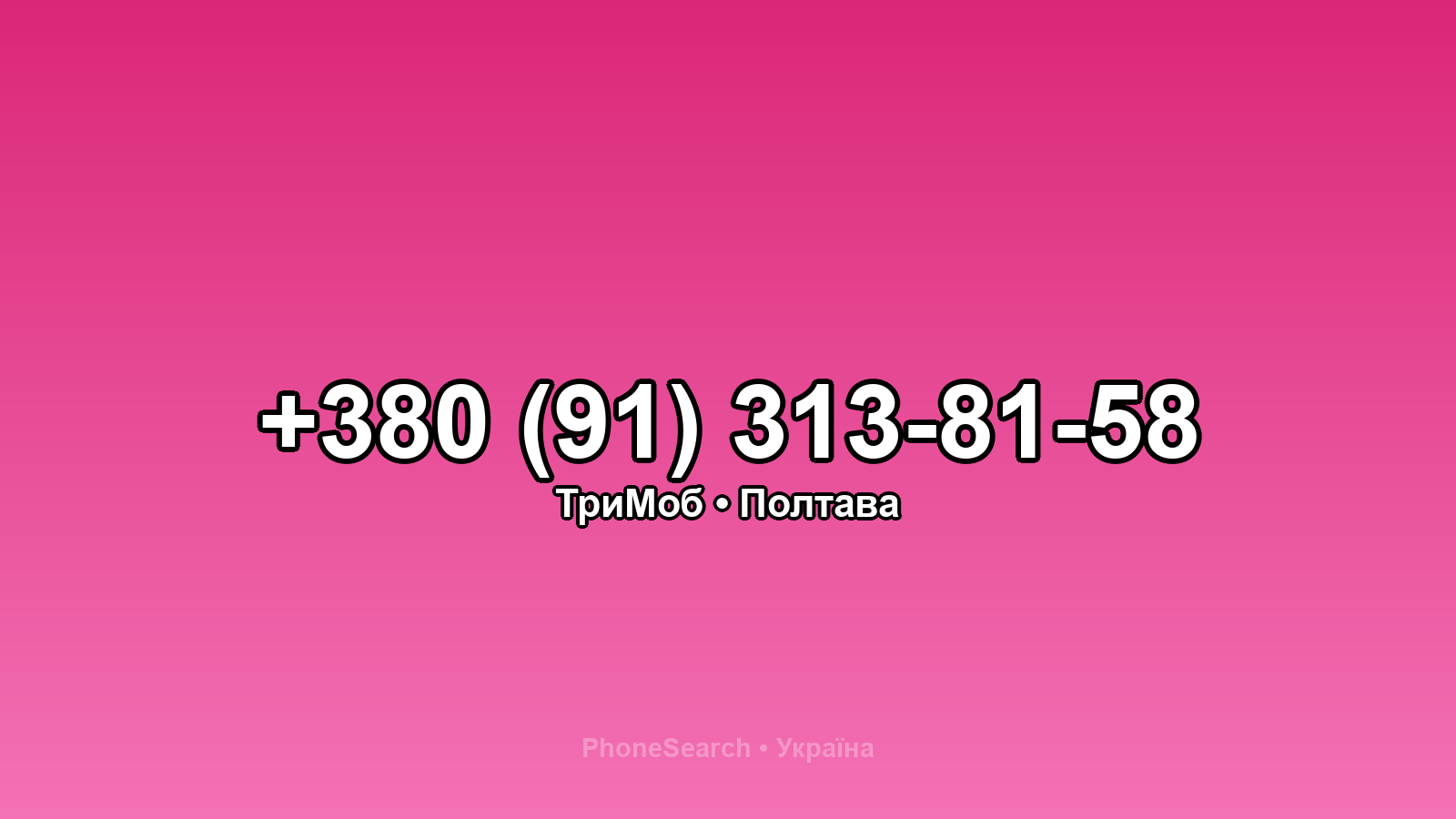Номер +380 (91) 313-81-58 - вариант 1