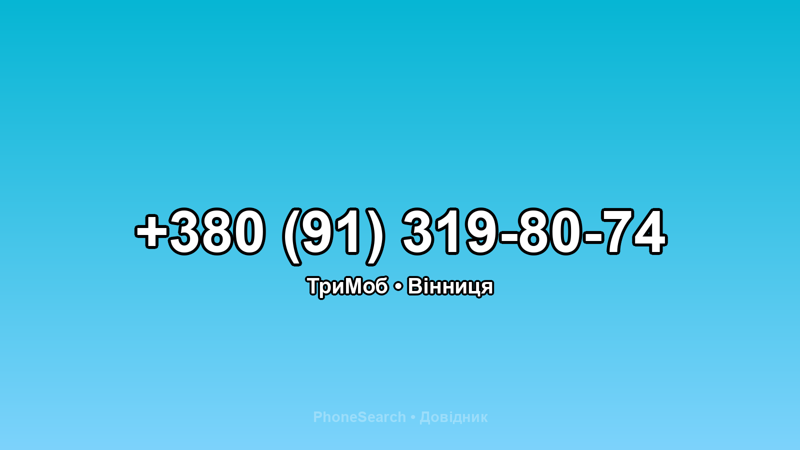 Номер +380 (91) 319-80-74 - вариант 2