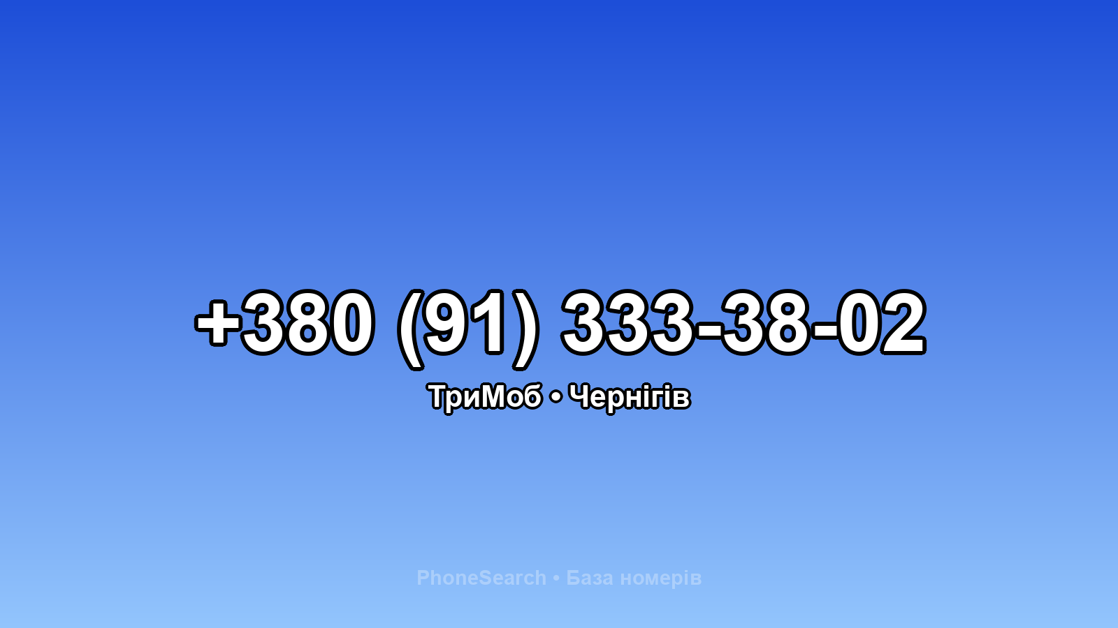 Номер +380 (91) 333-38-02 - вариант 1