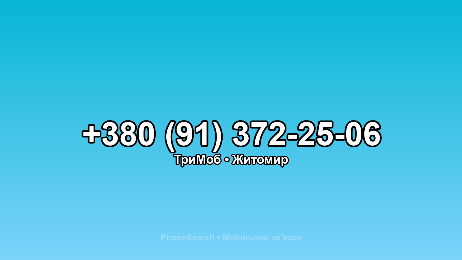 Номер +380 (91) 372-25-06 - вариант 2