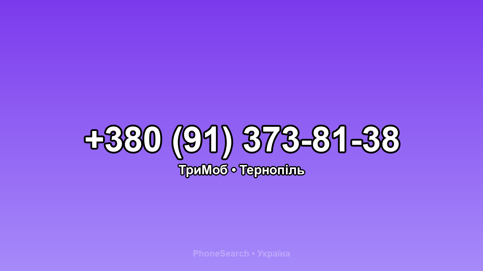 Номер +380 (91) 373-81-38 - вариант 1
