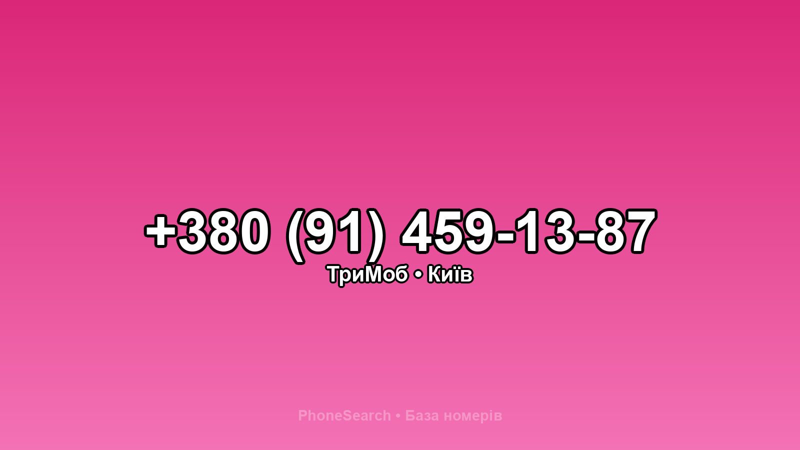 Номер +380 (91) 459-13-87 - вариант 2