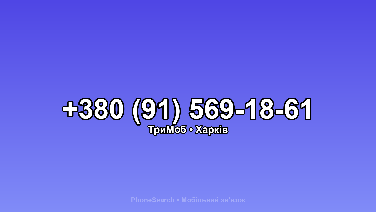 Номер +380 (91) 569-18-61 - вариант 1