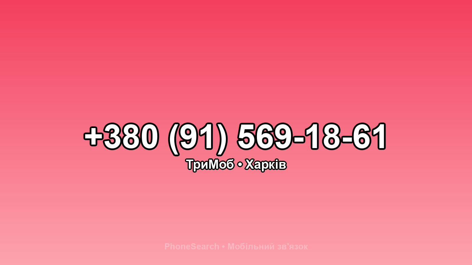 Номер +380 (91) 569-18-61 - вариант 2