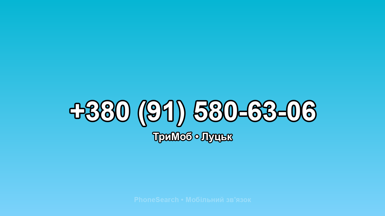Номер +380 (91) 580-63-06 - вариант 2
