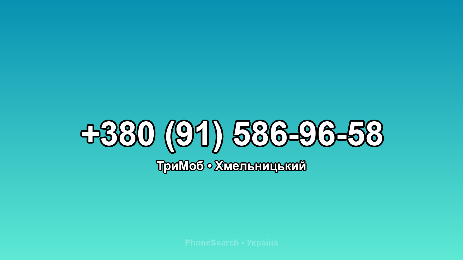 Номер +380 (91) 586-96-58 - вариант 2