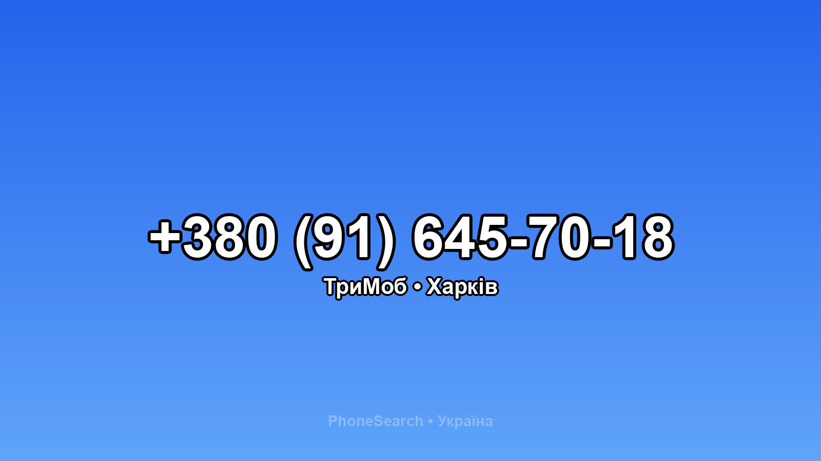 Номер +380 (91) 645-70-18 - вариант 1
