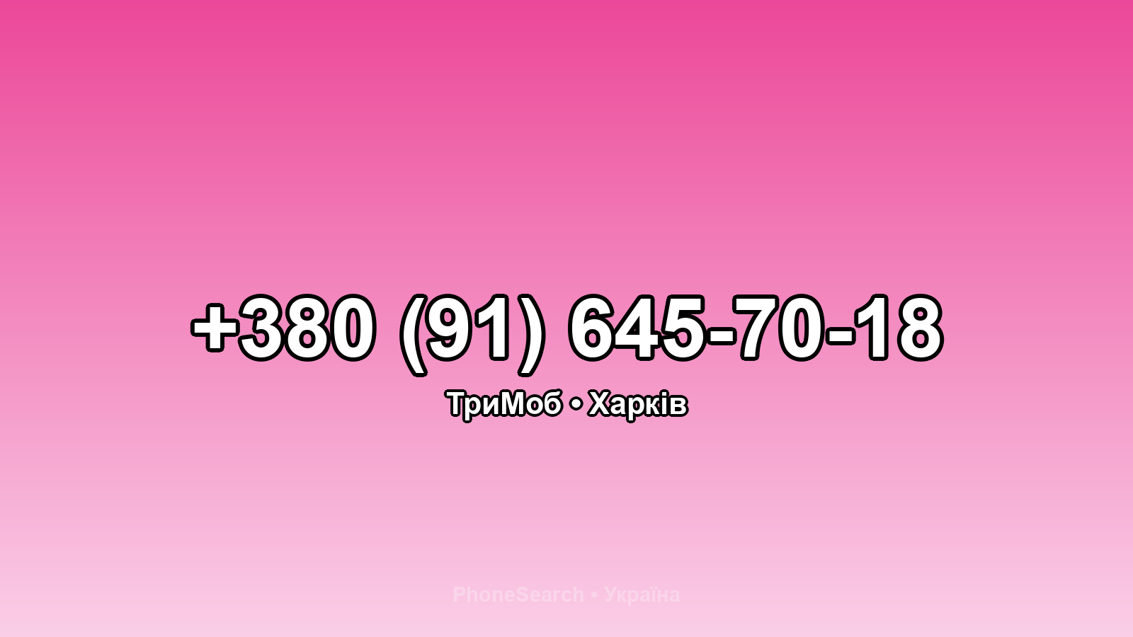 Номер +380 (91) 645-70-18 - вариант 2