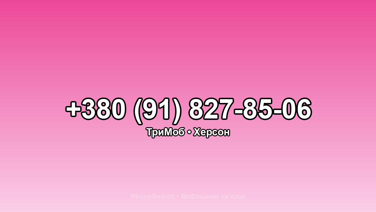 Номер +380 (91) 827-85-06 - вариант 1