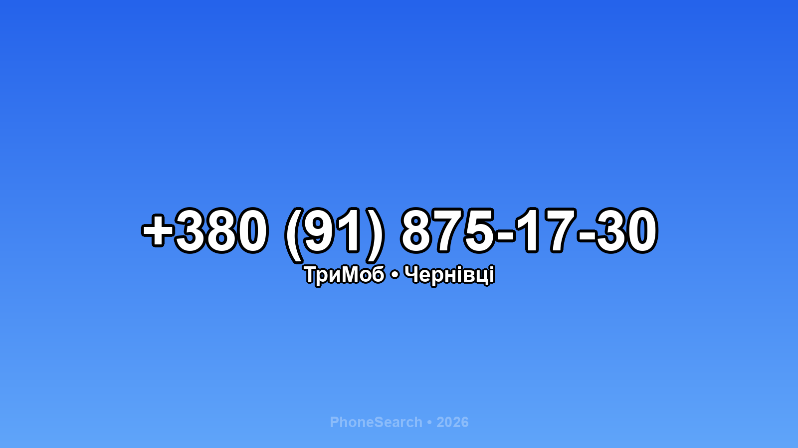 Номер +380 (91) 875-17-30 - вариант 2