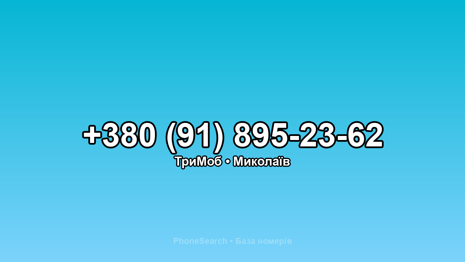 Номер +380 (91) 895-23-62 - вариант 1