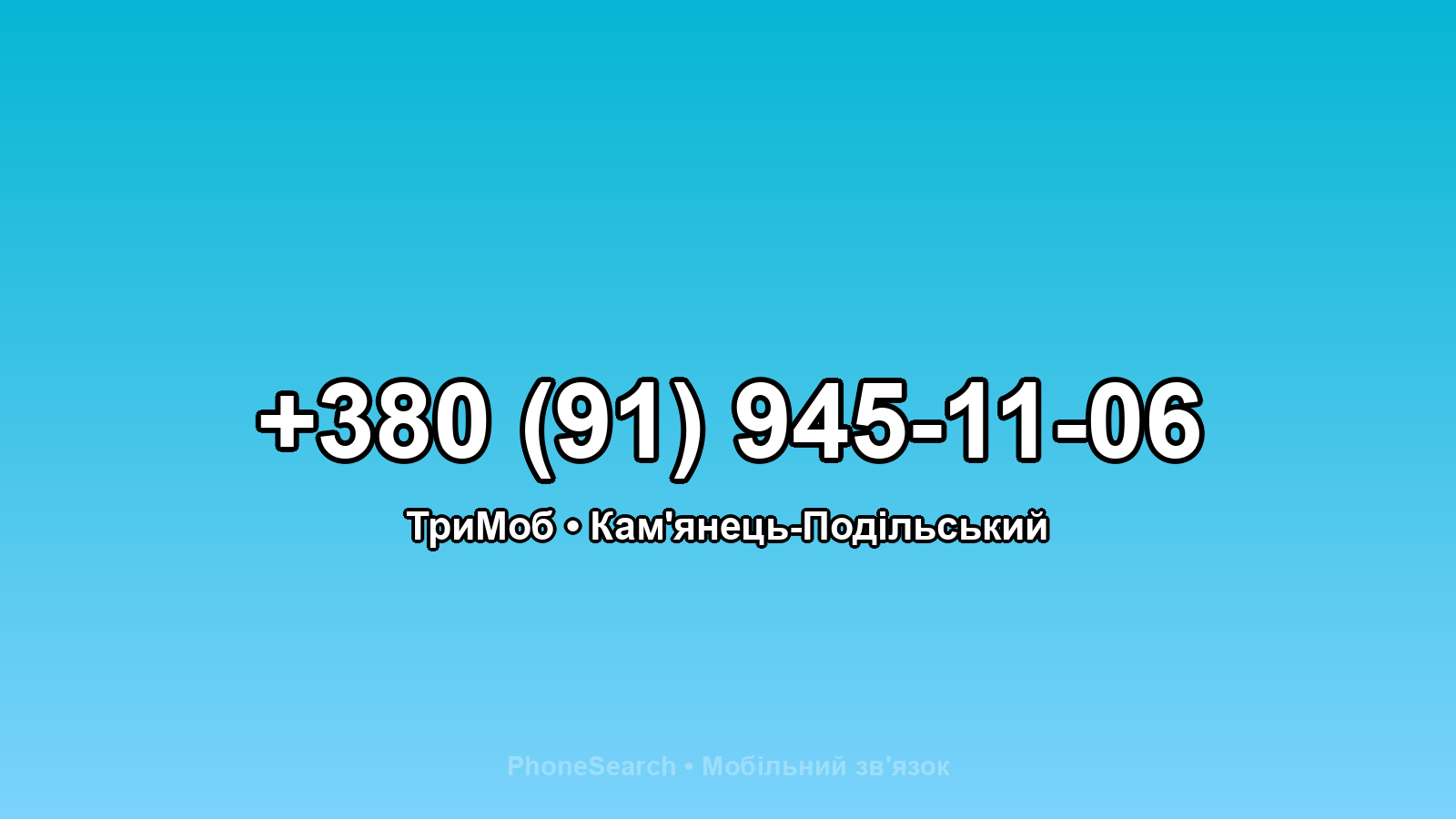 Номер +380 (91) 945-11-06 - вариант 2
