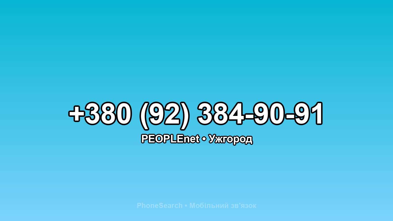 Номер +380 (92) 384-90-91 - вариант 2