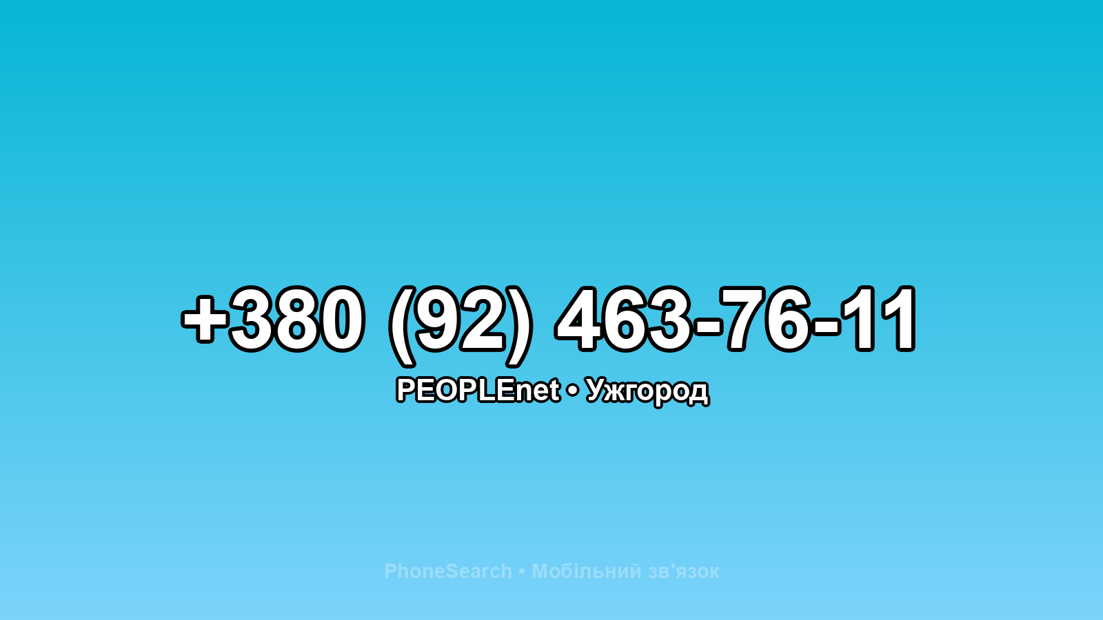 Номер +380 (92) 463-76-11 - вариант 1