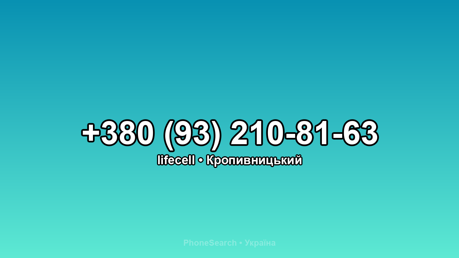 Номер +380 (93) 210-81-63 - вариант 1