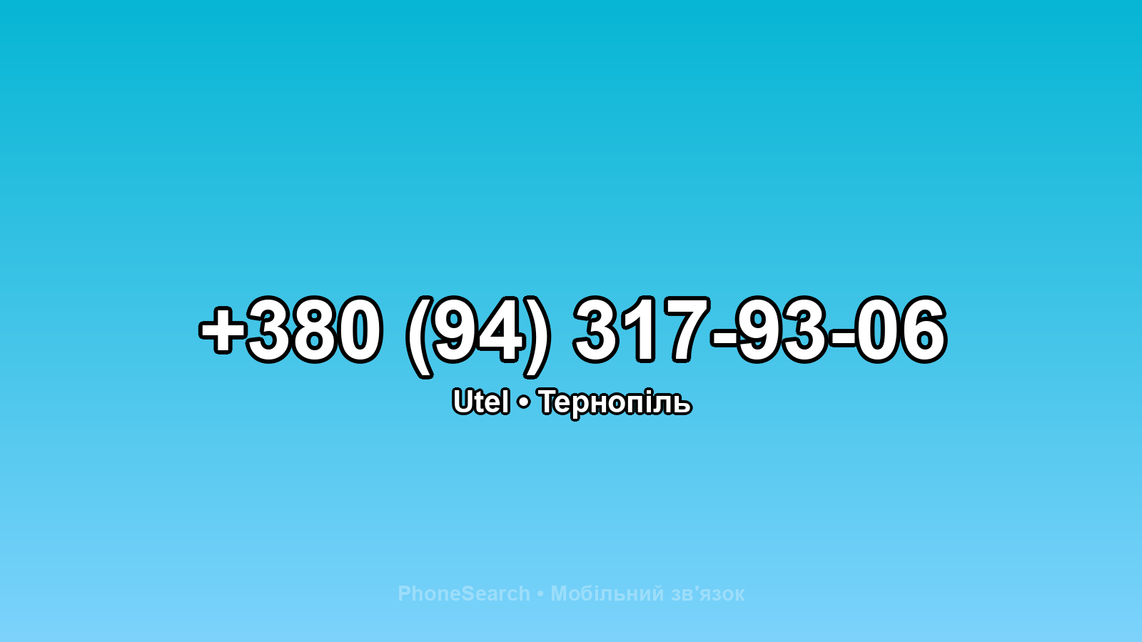 Номер +380 (94) 317-93-06 - вариант 2
