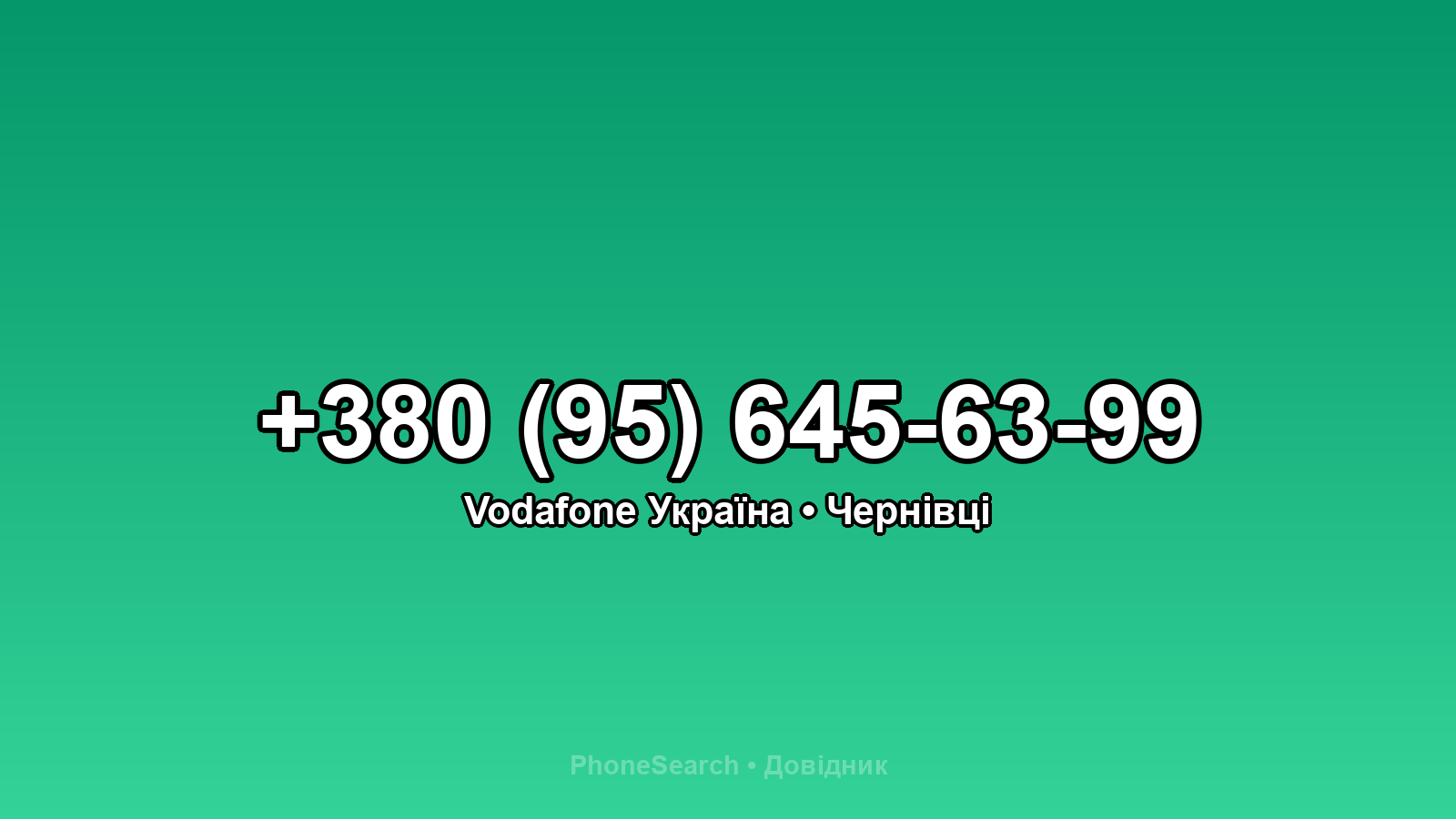 Номер +380 (95) 645-63-99 - вариант 1