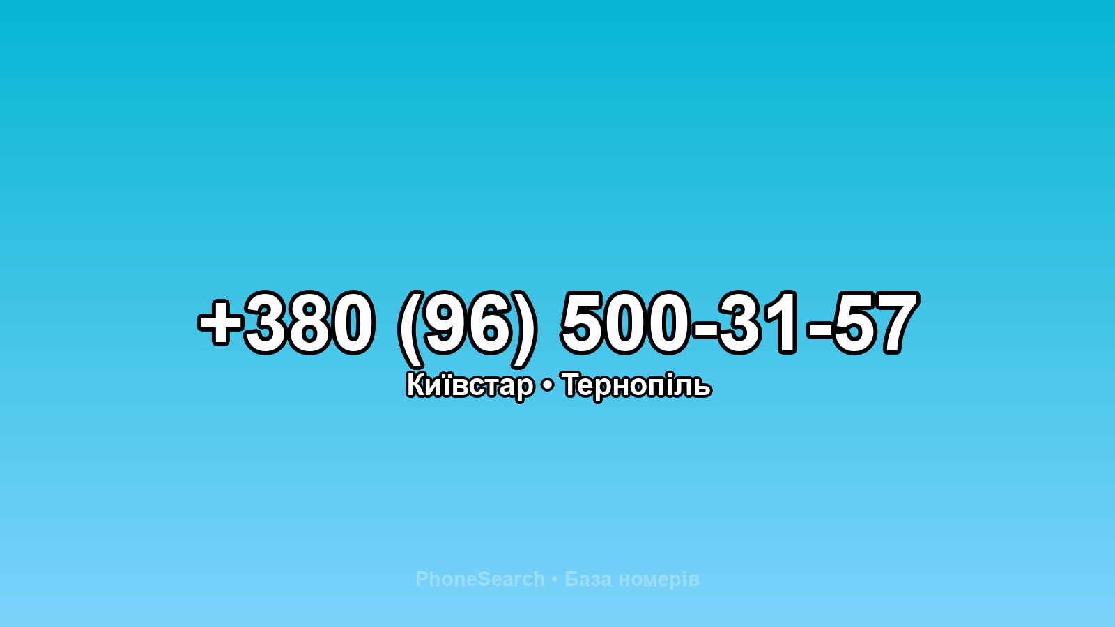 Номер +380 (96) 500-31-57 - вариант 2