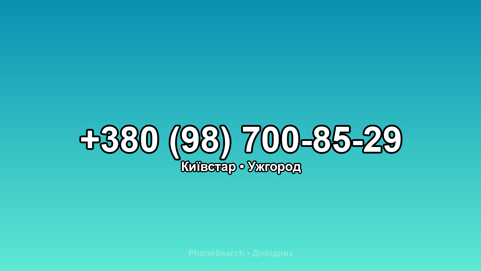 Номер +380 (98) 700-85-29 - вариант 1