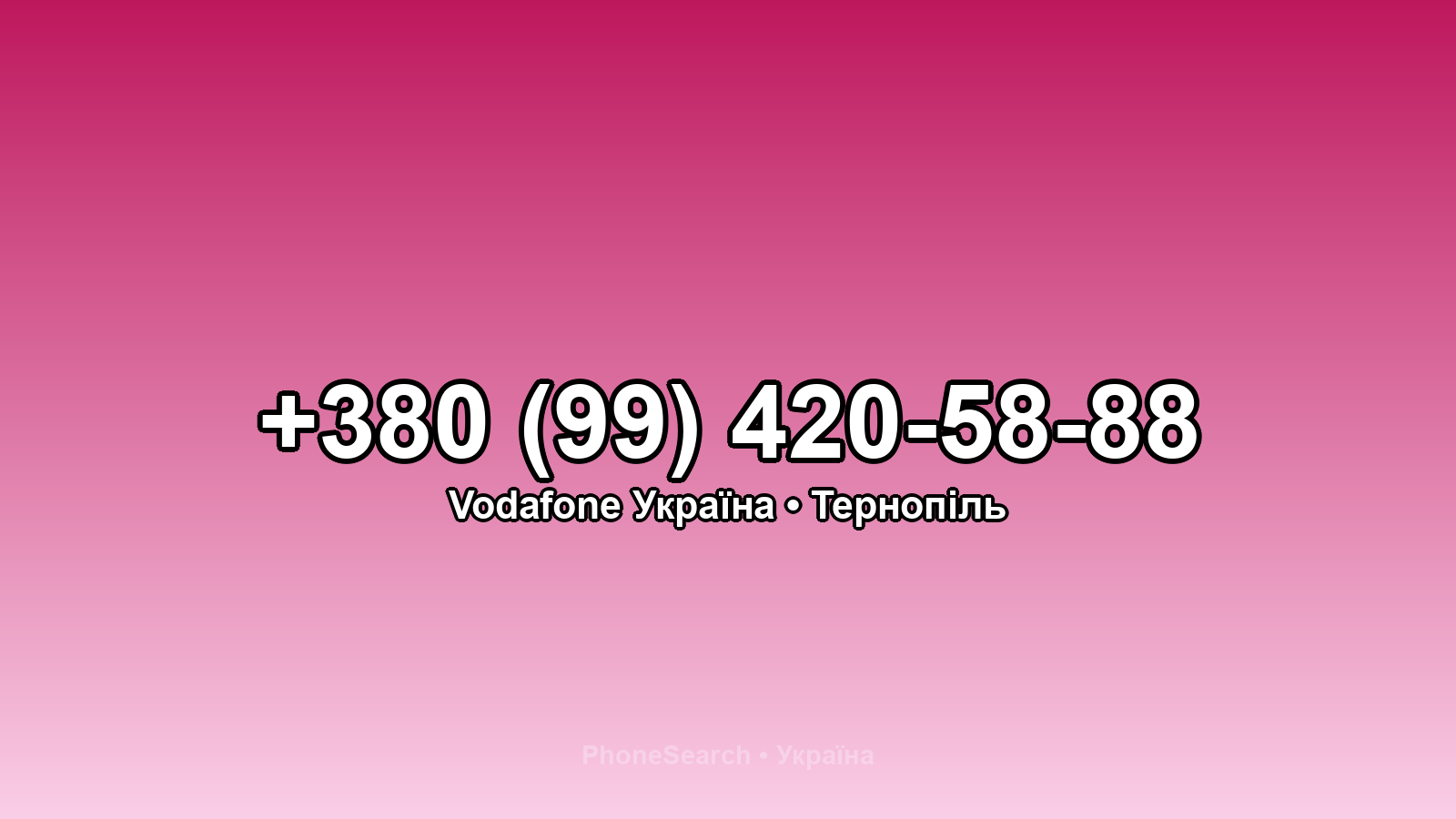 Номер +380 (99) 420-58-88 - вариант 2